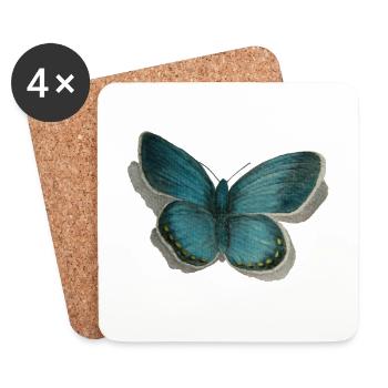 Schmetterling Bläuling - Untersetzer (4er-Set) - Weiß - Vorne