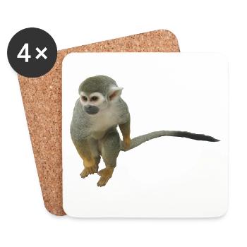 singe - Dessous de verre (lot de 4) - blanc - Devant