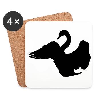 Schwan - Untersetzer (4er-Set) - Weiß - Vorne