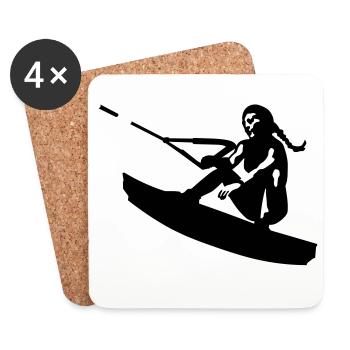 wakeboard - Coasters (set of 4) - white - Front