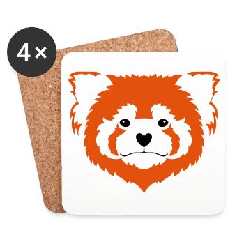 Red Panda Love - Untersetzer (4er-Set) - Weiß - Vorne