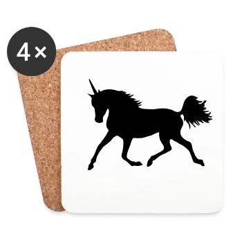 Einhorn Silhouette - Untersetzer (4er-Set) - Weiß - Vorne