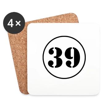 NUMÉRO 39 trente-neuf cadeau d'anniversaire - Dessous de verre (lot de 4) - blanc - Devant