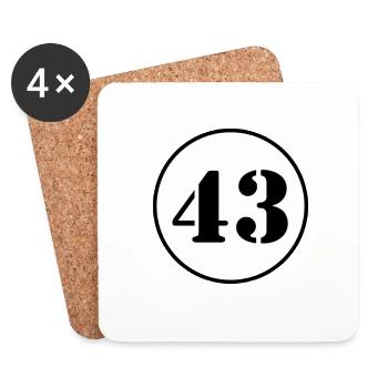 Numéro 43 quarante trois cadeau d'anniversaire - Dessous de verre (lot de 4) - blanc - Devant