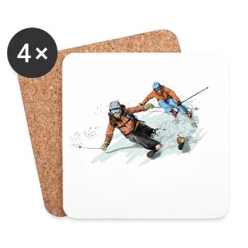 Freeriding - Untersetzer (4er-Set) - Weiß - Vorne