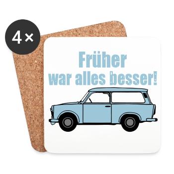  , DDR Kult , früher war alles besser (25) - Untersetzer (4er-Set) - Weiß - Vorne