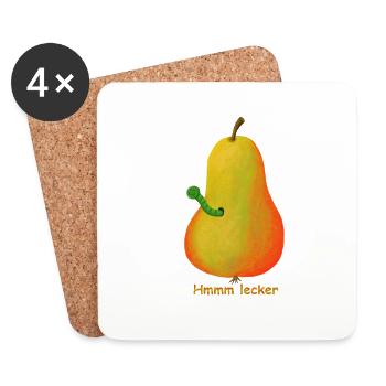 Poire - Dessous de verre (lot de 4) - blanc - Devant