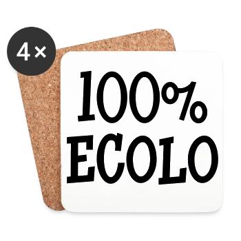 100% Ecolo - Dessous de verre (lot de 4) - blanc - Devant