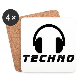 Techno - Coasters (set of 4) - white - Front