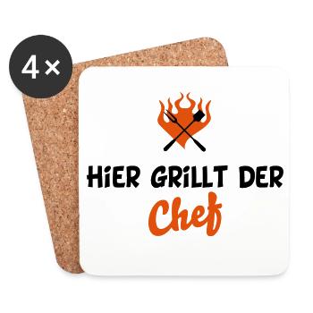 barbecue - Coasters (set of 4) - white - Front