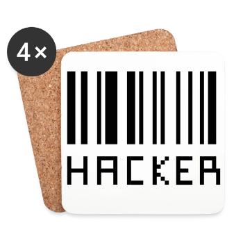 Hacker - Untersetzer (4er-Set) - Weiß - Vorne