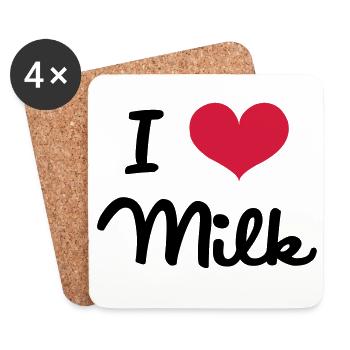I Love Milk - Untersetzer (4er-Set) - Weiß - Vorne