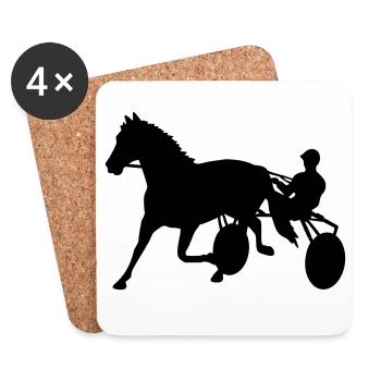 courses attelées - Dessous de verre (lot de 4) - blanc - Devant