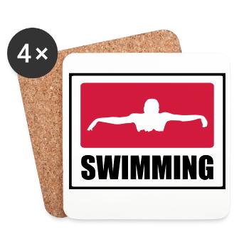 Swimming - Untersetzer (4er-Set) - Weiß - Vorne