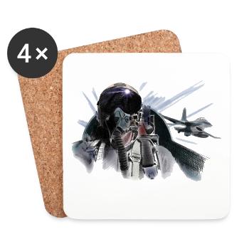 Fighter pilot - Untersetzer (4er-Set) - Weiß - Vorne