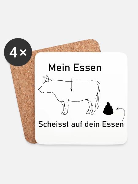 Mein Essen scheisst auf dein Essen - Untersetzer (4er-Set) - Weiß