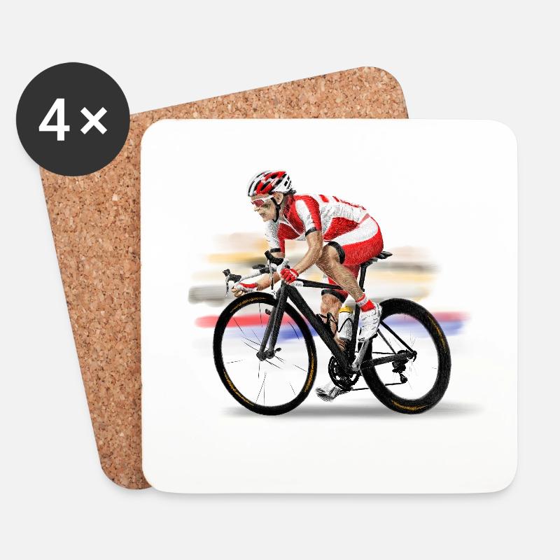 Rennrad - Untersetzer (4er-Set) - Weiß