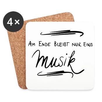 Am Ende bleibt nur eins Musik - Untersetzer (4er-Set) - Weiß - Vorne
