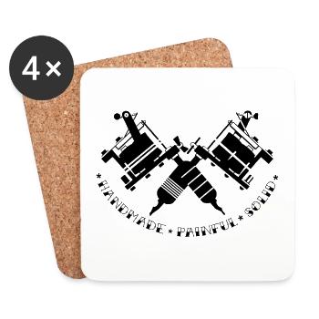 Tattoo Gunz II - Untersetzer (4er-Set) - Weiß - Vorne