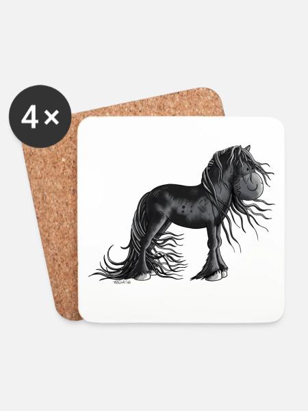 Sweet Friesian Horse - Coasters (set of 4) - white