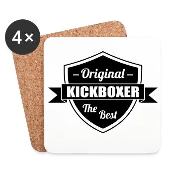 Kickboxing / Kick-Boxeur / Kick Boxing / - Dessous de verre (lot de 4) - blanc - Devant