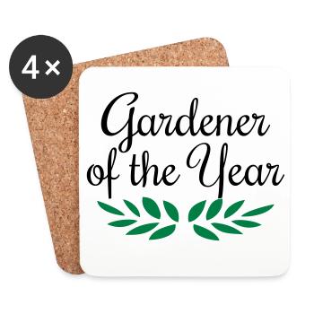 Gardener of the Year, garden, gardener, gardener - Coasters (set of 4) - white - Front