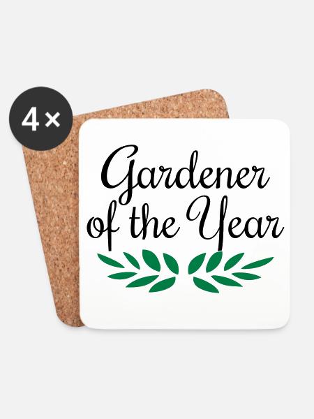 Gardener of the Year, garden, gardener, gardener - Coasters (set of 4) - white