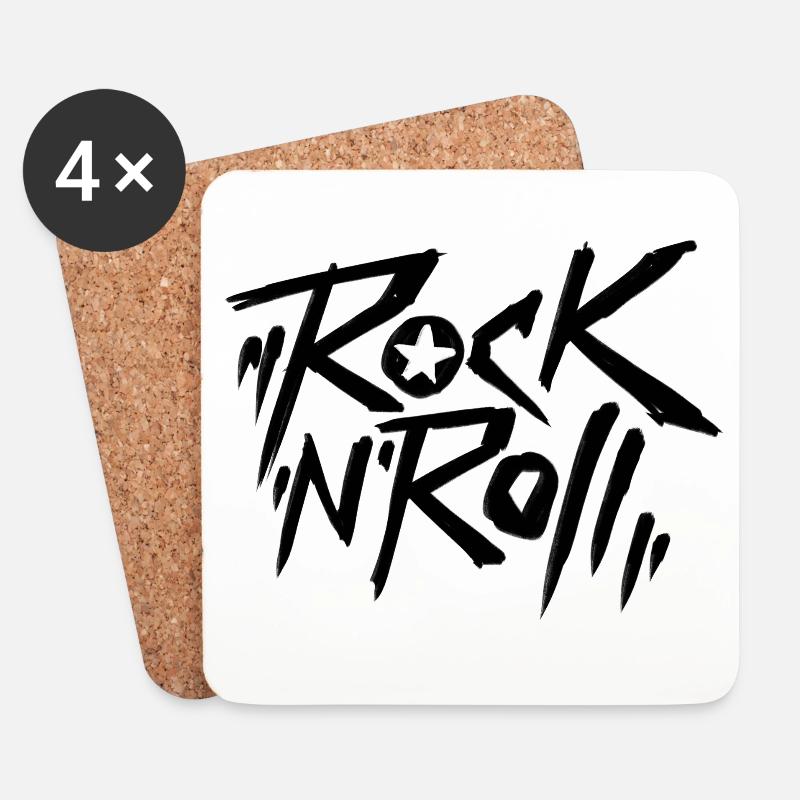 Rock N Roll - Untersetzer (4er-Set) - Weiß