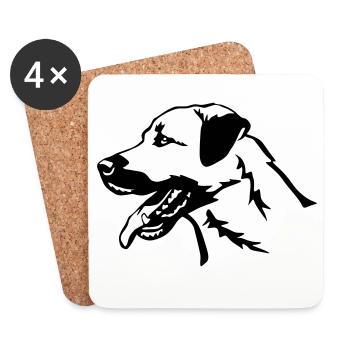 Kangal Kopf - Untersetzer (4er-Set) - Weiß - Vorne