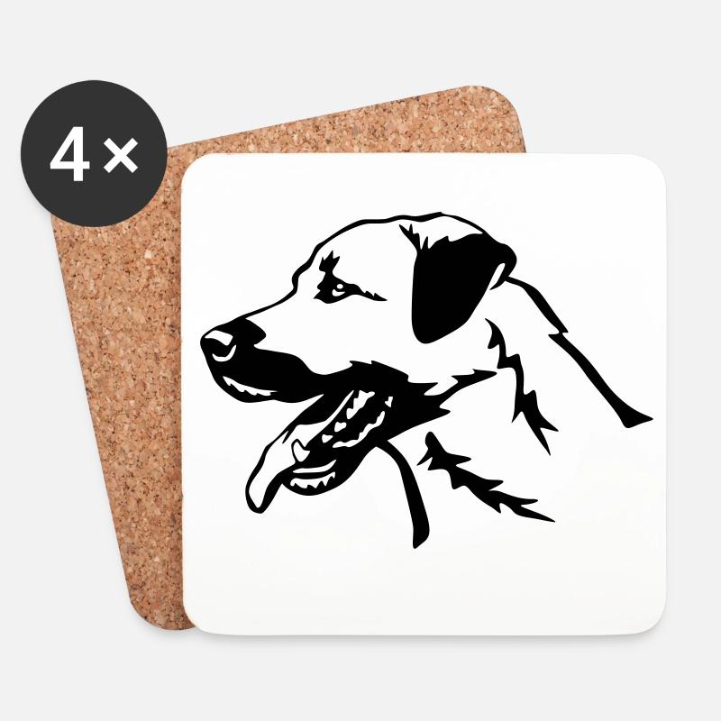 Kangal Kopf - Untersetzer (4er-Set) - Weiß