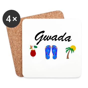 T-Shirt Guadeloupe Gwada Sonne Rum Meer Strand - Untersetzer (4er-Set) - Weiß - Vorne