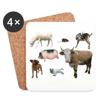 Ferme - Dessous de verre (lot de 4) - blanc - Devant