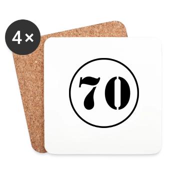 NUMBER 70 seventy birthday gift - Coasters (set of 4) - white - Front