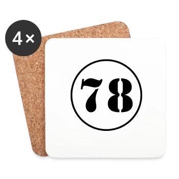 NUMBER 78 seventy eight birthday gift - Coasters (set of 4) - white - Front