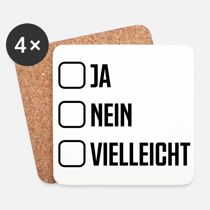 ja nein vielleicht - Untersetzer (4er-Set) - Weiß