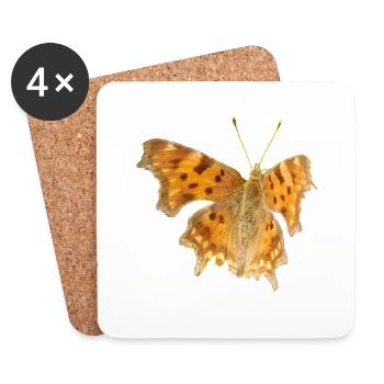Schmetterling C-Falter - Untersetzer (4er-Set) - Weiß - Vorne