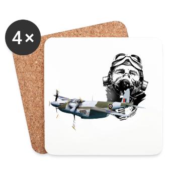 Pilot mosquito - Coasters (set of 4) - white - Front