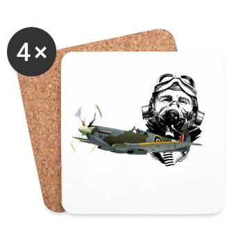 Pilot Spitfire - Untersetzer (4er-Set) - Weiß - Vorne