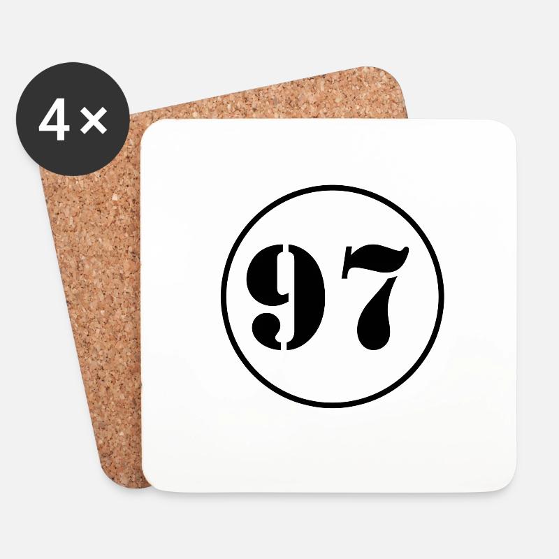 NUMMER 97 Siebenundneunzig Geburtstag Geschenk - Untersetzer (4er-Set) - Weiß