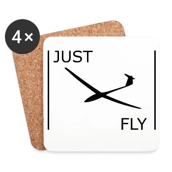 Segelflugzeug - Untersetzer (4er-Set) - Weiß - Vorne