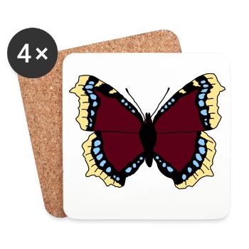 Papillon - manteau de deuil - Dessous de verre (lot de 4) - blanc - Devant