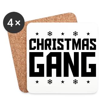 Christmas gang crew party christmas - Coasters (set of 4) - white - Front