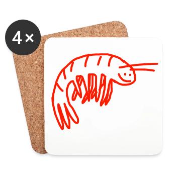 Shrimp - Coasters (set of 4) - white - Front
