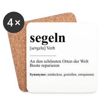 segeln Definition Tshirt Boot reparieren - Untersetzer (4er-Set) - Weiß - Vorne