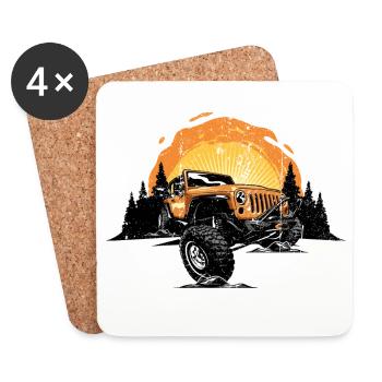 Sunrise Jeep Offroad Vista - Coasters (set of 4) - white - Front