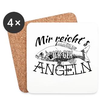 Angeln mir reichts ich geh Angeln Geschenk - Untersetzer (4er-Set) - Weiß - Vorne