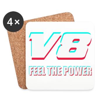V8 - Coasters (set of 4) - white - Front