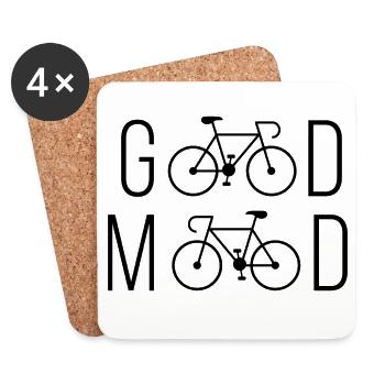 Cyclisme - Bonne humeur - Dessous de verre (lot de 4) - blanc - Devant