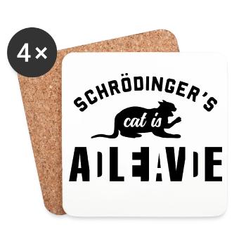 Schrödingers Katze - Untersetzer (4er-Set) - Weiß - Vorne