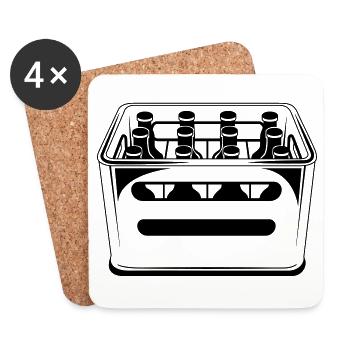bierkiste bierflasche symbol kiste bier - Untersetzer (4er-Set) - Weiß - Vorne
